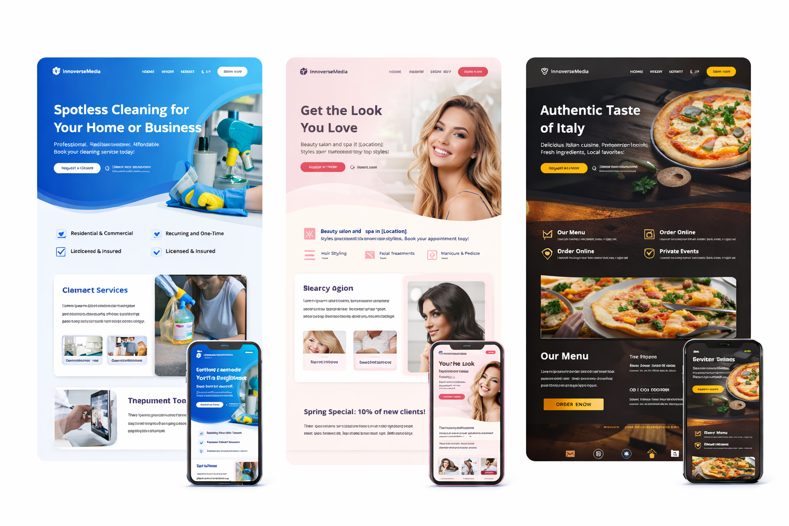 Website mockup collage